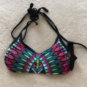 Tribal halter bathing suit top